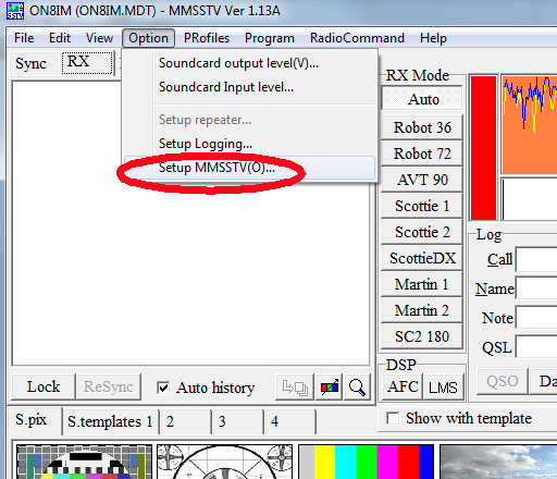 Configuration MMSSTV